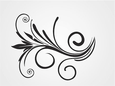 filigree tattoo pictures - grey background with black floal pattern tattoo Stock Photo - Budget Royalty-Free & Subscription, Code: 400-05168139