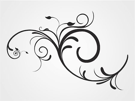 filigree borders clip art - background with creative floral pattern tattoo, illustration Stock Photo - Budget Royalty-Free & Subscription, Code: 400-05168132