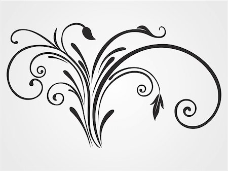 filigree borders clip art - background with isolated floral pattern tattoo Stock Photo - Budget Royalty-Free & Subscription, Code: 400-05168133