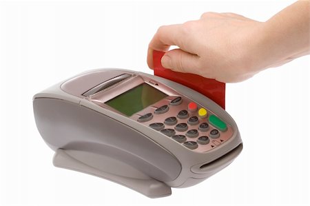 Swiping of the credit card for payment processing. Fotografie stock - Microstock e Abbonamento, Codice: 400-05168231