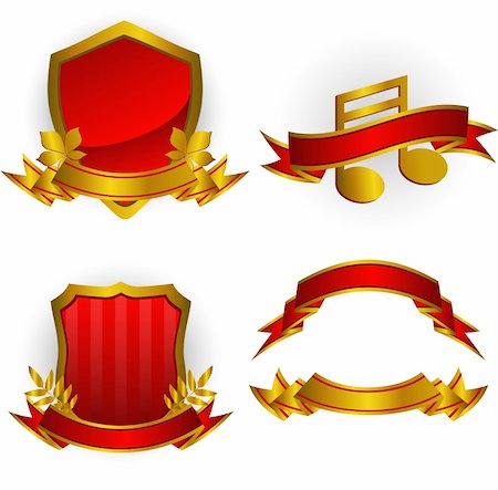 simsearch:400-05073855,k - Set of red vector emblems and banners. Isolated on white. EPS 8, AI, JPEG Photographie de stock - Aubaine LD & Abonnement, Code: 400-05168357