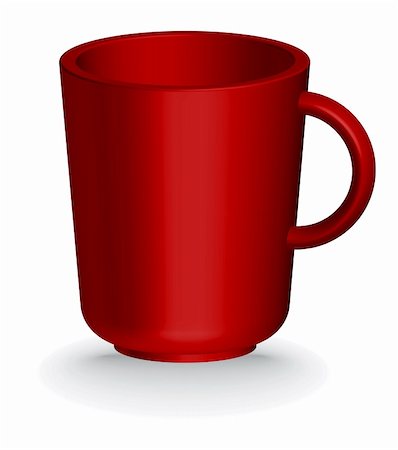 red coffe or tea cup - vector illustration Stock Photo - Budget Royalty-Free & Subscription, Code: 400-05168484