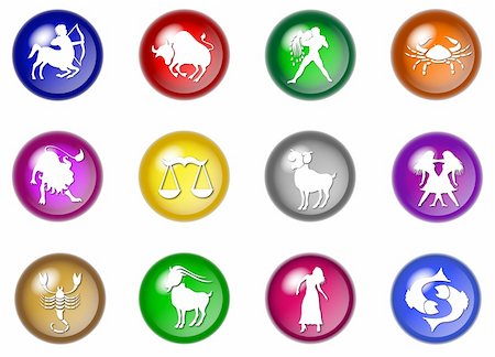 illustration of 12 colorful zodiac web buttons Stockbilder - Microstock & Abonnement, Bildnummer: 400-05168788