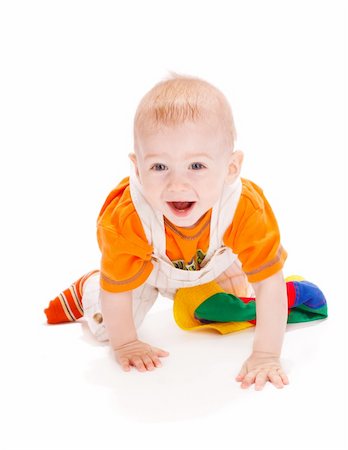 Happy baby boy crawling Foto de stock - Super Valor sin royalties y Suscripción, Código: 400-05168833