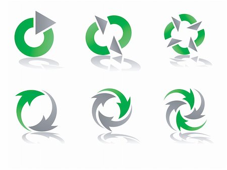 environmental business illustration - Green and Grey Recycling Vector Logo Design Elements Photographie de stock - Aubaine LD & Abonnement, Code: 400-05169047