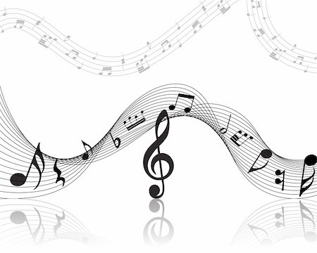 Vector musical notes staff background for design use Stock Photo - Budget Royalty-Free & Subscription, Code: 400-05169490