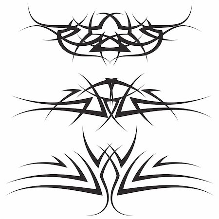 Patterns of tribal tattoo for design use Stock Photo - Budget Royalty-Free & Subscription, Code: 400-05169491