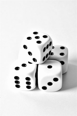 symbols dice - five dices stacked in pyramid Stock Photo - Budget Royalty-Free & Subscription, Code: 400-05169546