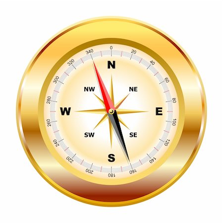 simsearch:400-05137738,k - illustration of realistic golden compass isolated on white background Fotografie stock - Microstock e Abbonamento, Codice: 400-05169632