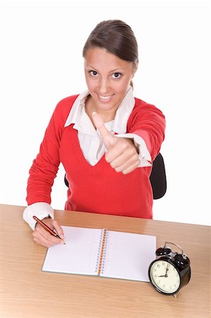 simsearch:400-04026519,k - young girl learning at desk. over white background Stock Photo - Budget Royalty-Free & Subscription, Code: 400-05169653