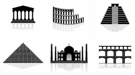 rome and pyramid - historical monuments vector illustrations Stock Photo - Budget Royalty-Free & Subscription, Code: 400-05160041