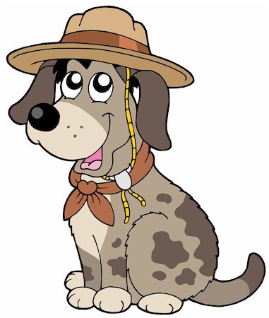 dog ear cartoon - Friendly dog in scout hat - vector illustration. Stock Photo - Budget Royalty-Free & Subscription, Code: 400-05160134