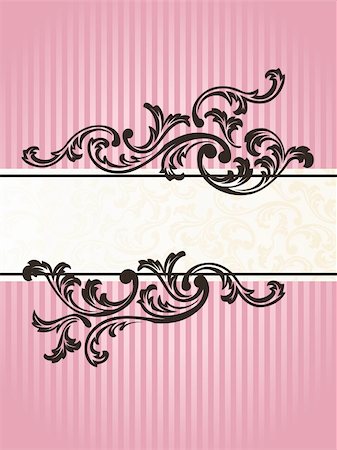 simsearch:400-05679302,k - Elegant Banner design inspired by French rococo style. Graphics are grouped and in several layers for easy editing. The file can be scaled to any size. Photographie de stock - Aubaine LD & Abonnement, Code: 400-05160210