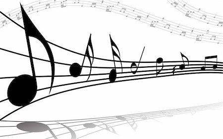 simsearch:400-04794837,k - Vector musical notes staff background for design use Stock Photo - Budget Royalty-Free & Subscription, Code: 400-05160236