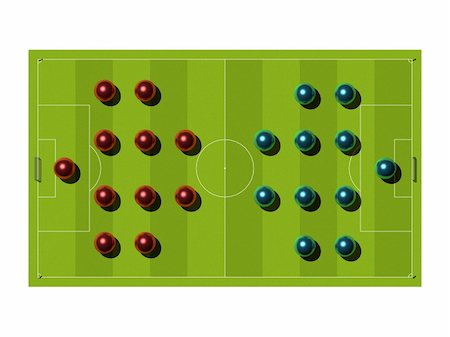 Soccer Field with the tactical scheme of arrangement of players Stockbilder - Microstock & Abonnement, Bildnummer: 400-05160338