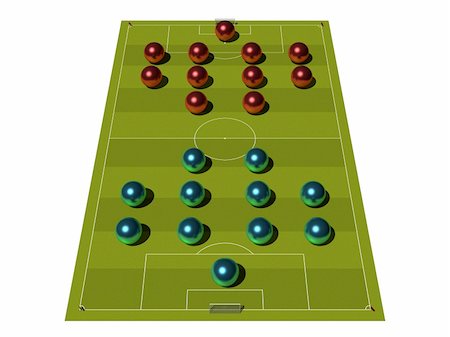 Soccer Field with the tactical scheme of arrangement of players Stockbilder - Microstock & Abonnement, Bildnummer: 400-05160341