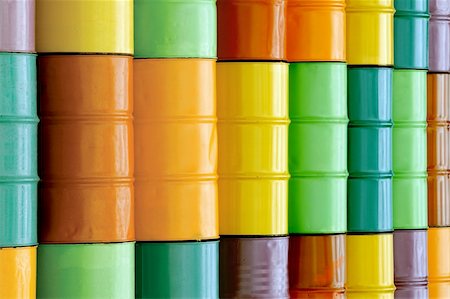 Oil or chemical drums stacked on top of each other. Stock Photo - Budget Royalty-Free & Subscription, Code: 400-05160483