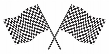 Black and white checked racing flag. Vector illustration. Stock Photo - Budget Royalty-Free & Subscription, Code: 400-05160717