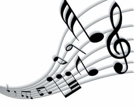 Vector musical notes staff background for design use Stock Photo - Budget Royalty-Free & Subscription, Code: 400-05160752