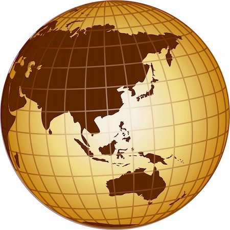 simsearch:400-05189002,k - illustration of a globe australia and asia Photographie de stock - Aubaine LD & Abonnement, Code: 400-05160885