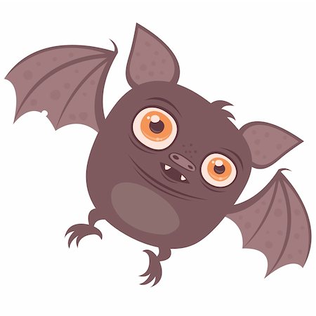 simsearch:400-04203876,k - Vector cartoon illustration of a cute chubby Vampire Bat with big orange eyes. Great for Halloween! Stock Photo - Budget Royalty-Free & Subscription, Code: 400-05161478