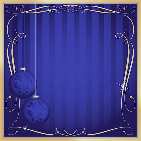 Ornate Blue Christmas Card or Tag with Ornament and Copy Room. Stock Photo - Budget Royalty-Free & Subscription, Code: 400-05161669