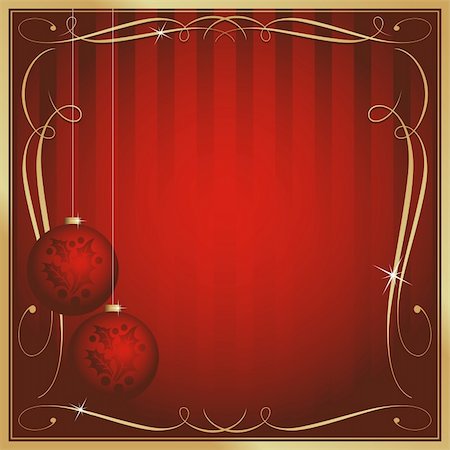 Ornate Red Christmas Card or Tag with Ornament and Copy Room. Stock Photo - Budget Royalty-Free & Subscription, Code: 400-05161672