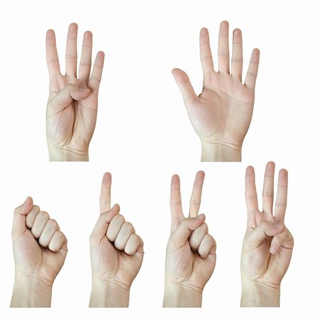 A man hand numbering. Isolated on white. Fotografie stock - Microstock e Abbonamento, Codice: 400-05161854