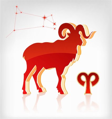aries zodiac astrology icon for horoscope - vector illustration Stock Photo - Budget Royalty-Free & Subscription, Code: 400-05162506