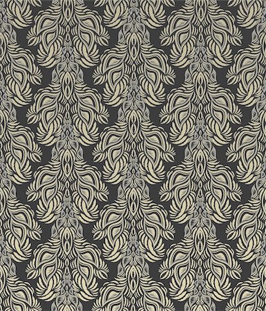 simsearch:400-04686213,k - Vector gray decorative royal seamless floral ornament Stock Photo - Budget Royalty-Free & Subscription, Code: 400-05162534