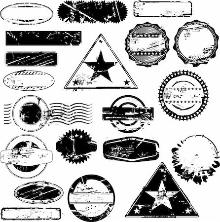Collection of empty rubber stamps for your text. See other rubber stamp collections in my portfolio. Foto de stock - Royalty-Free Super Valor e Assinatura, Número: 400-05162865