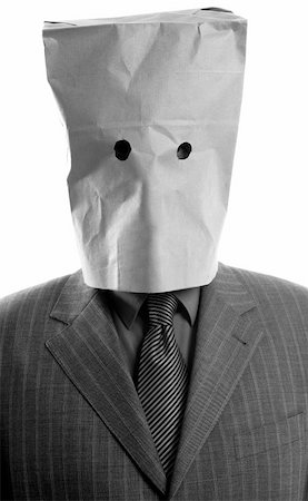 simsearch:400-04631810,k - Businessman with paper bag in head Stock Photo - Budget Royalty-Free & Subscription, Code: 400-05163600