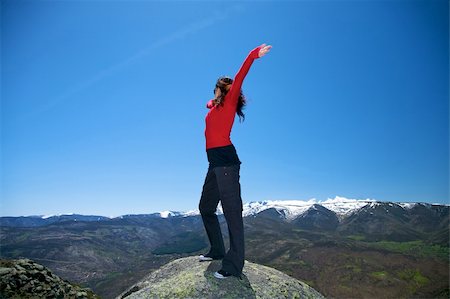 simsearch:400-05167756,k - woman at the top of gredos mountains in avila spain Stock Photo - Budget Royalty-Free & Subscription, Code: 400-05163708