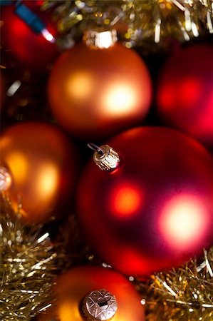 round ornament hanging of a tree - Photography of baubles connected with Christmas time and Christmas tree. Stock Photo - Budget Royalty-Free & Subscription, Code: 400-05163819