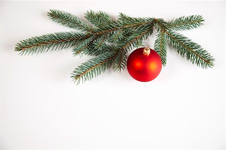 round ornament hanging of a tree - Photography of baubles connected with Christmas time and Christmas tree. Stock Photo - Budget Royalty-Free & Subscription, Code: 400-05163844