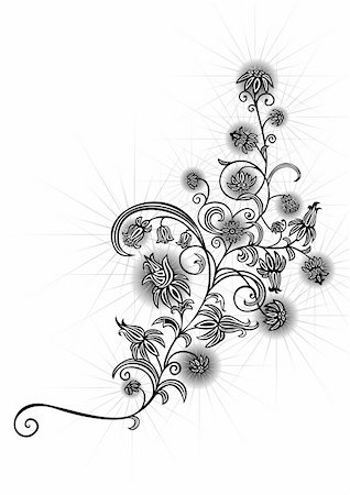 deco tree vector - Illustration of an abstract black and white floral ornament Stock Photo - Budget Royalty-Free & Subscription, Code: 400-05163849