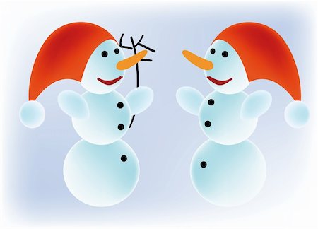 simsearch:400-04157187,k - nice vector illustration of a snowmen Stockbilder - Microstock & Abonnement, Bildnummer: 400-05174043