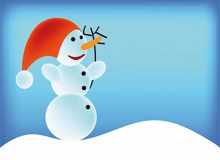 snowmen backgrounds - nice vector illustration of a snowmen Stock Photo - Budget Royalty-Free & Subscription, Code: 400-05174063