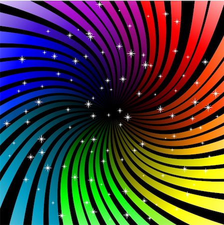 simsearch:400-08403707,k - Abstract vector illustration of twisted rainbow rays Foto de stock - Royalty-Free Super Valor e Assinatura, Número: 400-05174128