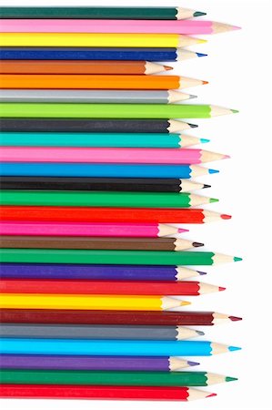 simsearch:400-03947012,k - Assortment of coloured pencils with shadow on white background Stock Photo - Budget Royalty-Free & Subscription, Code: 400-05174229