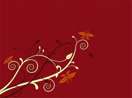simsearch:400-04079769,k - vector illustration of floral elements on a red background Stock Photo - Budget Royalty-Free & Subscription, Code: 400-05174445