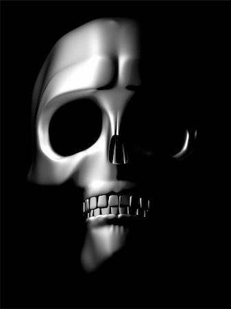 danielboom (artist) - iron skull coming out of the dark Stockbilder - Microstock & Abonnement, Bildnummer: 400-05174471