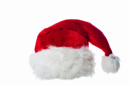 simsearch:400-05301621,k - Santa's red hat isolated over white background Foto de stock - Super Valor sin royalties y Suscripción, Código: 400-05174811