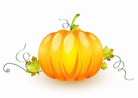 pumpkin leaf pattern - a pumpkin i made in illustrator cs4, the objects are organized, named and grouped to make it easy to edit. Foto de stock - Super Valor sin royalties y Suscripción, Código: 400-05174877