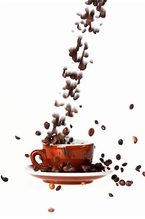 splash coffee - coffee bean splash isolated on white Stock Photo - Budget Royalty-Free & Subscription, Code: 400-05174967
