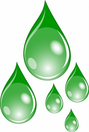 Illustration of  a set of green waterdrops Stock Photo - Budget Royalty-Free & Subscription, Code: 400-05174997