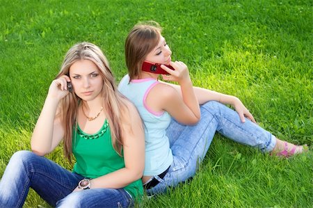 Two happy friends in the park Stock Photo - Budget Royalty-Free & Subscription, Code: 400-05175051