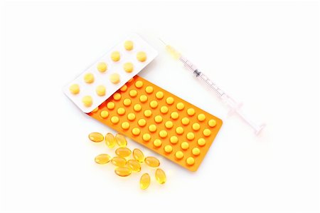 medication isolated on a white Stock Photo - Budget Royalty-Free & Subscription, Code: 400-05175100