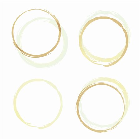 illustrated brown coffee rings with stained white background Stock Photo - Budget Royalty-Free & Subscription, Code: 400-05175225