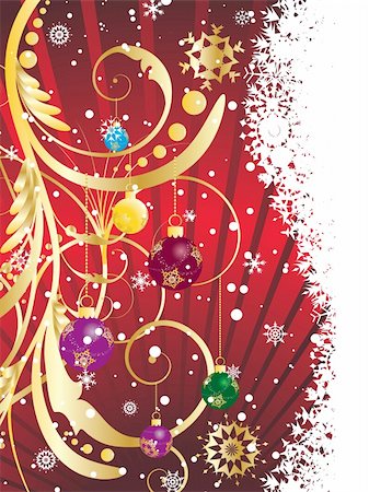 simsearch:400-04460641,k - Beautiful vector Christmas (New Year) background for design use Foto de stock - Super Valor sin royalties y Suscripción, Código: 400-05175429